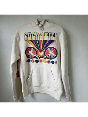 Sugarhill Los Angeles "Woodstock 1969" Cream Graphic Hoodie Size XS